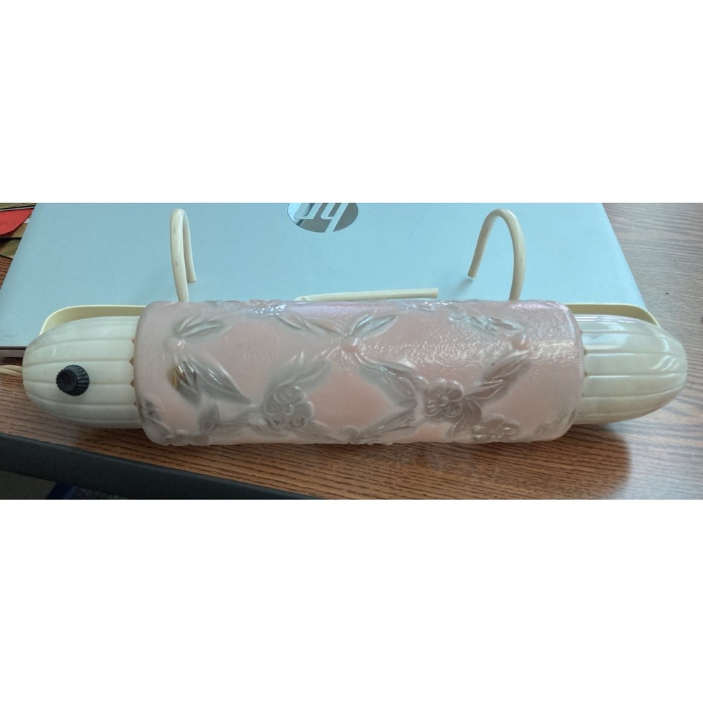 Vintage Pink Art Deco Bullet Boudoir Headboard Bed Lamp Pink Glass & Bakelite